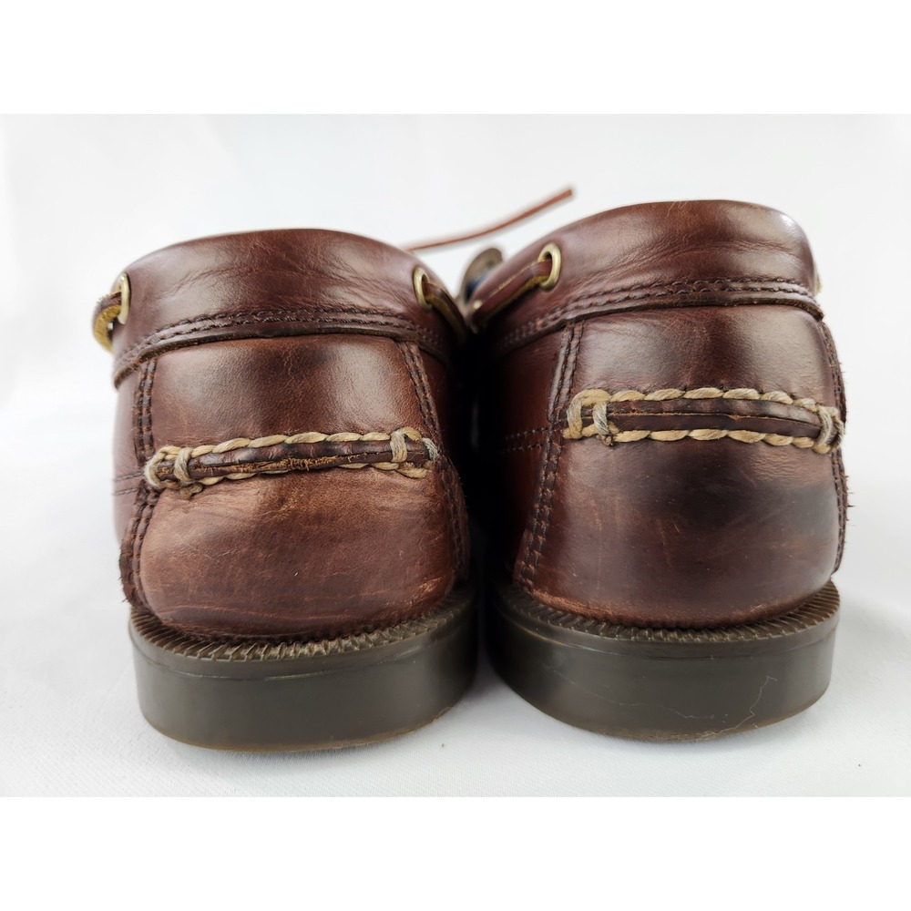 Timberland Classic 2 Eye Boat Shoes Men 9.5 Wide Brown Leather Deck Earthkeepers - Picture 10 of 16